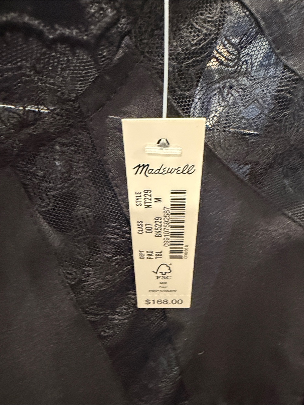 Madewell Black Sheer Lace-Trim Long-Sleeve Blouse - Picture 3 of 5